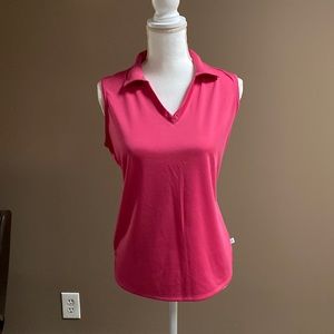 Lady Hagen pink sleeveless golf shirt